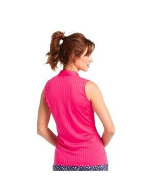 NEW EP New York EPNY Pointelle Placket Polo Shirt Golf Tennis MEDIUM Fruit Punch